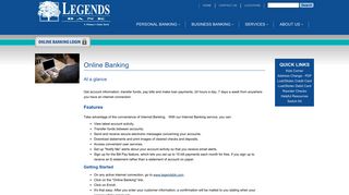 Online Banking at Legends Bank of Missouri