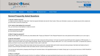 FAQs - Legend Bank Rewards