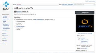 Add-on:Legendas.TV - Official Kodi Wiki