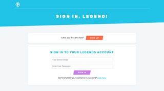 Sign in, Legend! - Login | Legends of Learning