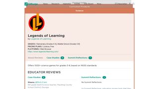 Legends of Learning | Product Reviews | EdSurge