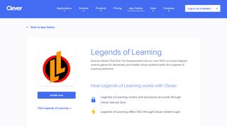Legends of Learning - Clever application gallery | Clever