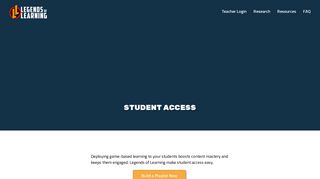 Student Access - Legends of Learning
