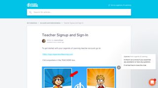 Teacher Signup and Sign-In | Legends Of Learning - Hall of Knowledge