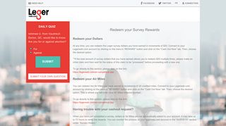 Redeem your Survey Rewards - LegerWeb