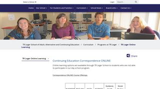 TR Leger Online Learning - TR Leger School of Adult, Alternative and ...