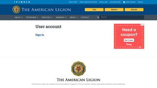 User account | The American Legion