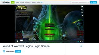 World of Warcraft Legion Login Screen on Vimeo