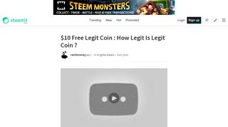 $10 Free Legit Coin : How Legit Is Legit Coin ? — Steemit