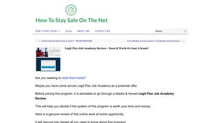Legit Flex Job Academy Review : Does It Work Or Just A Scam? - Stay ...