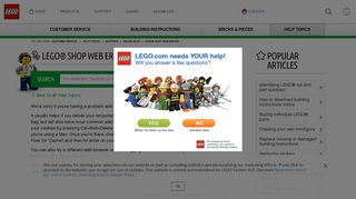 LEGO® Shop web errors - Help Topics - service LEGO.com