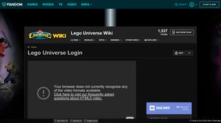 Video - Lego Universe Login | LEGO Universe Wiki | FANDOM ...