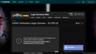 Video - LEGO Universe Login Screen - 0.179.12 | LEGO Universe Wiki ...