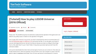 [Tutorial] How to play LEGO® Universe [2016 Official] – TimTech ...
