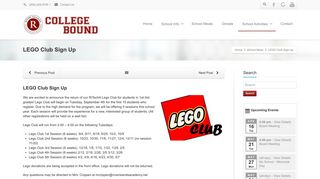 LEGO Club Sign Up - River Islands Technology Academy