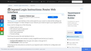 legrand Login: How to Access the Router Settings | RouterReset