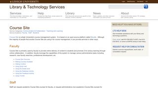 Course Site | Library & Technology Services - Lehigh LTS