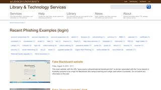 Recent Phishing Examples (login) | Library ... - Lehigh LTS