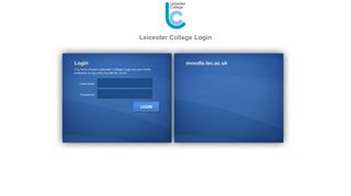 Leicester College Login - Leicester College Moodle
