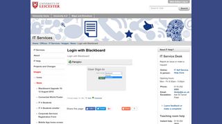 Login with Blackboard — University of Leicester