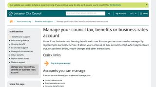 Manage your council tax, benefits or business rates account