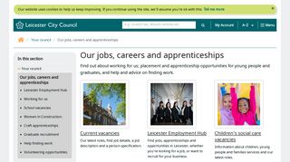 Our jobs, careers and apprenticeships - Leicester City Council