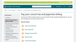 Pay your council tax and paperless billing - Leicester City Council