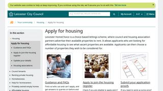 Apply for housing - Leicester City Council