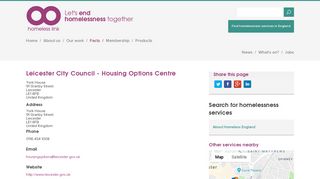 Leicester City Council - Housing Options Centre | Homeless Link