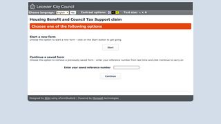 Housing Benefit and Council Tax Support claim - Leicester City Council
