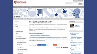 How do I login to Blackboard? — University of Leicester