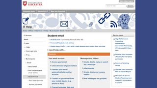 Student email — University of Leicester