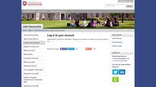 Log in to your account — University of Leicester
