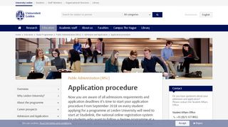 Application procedure - Leiden University - Universiteit Leiden