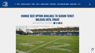 Leinster Rugby | Change seat option available to Season Ticket ...