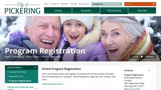 Program Registration - City of Pickering