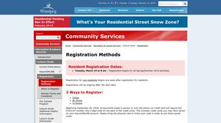 Registration - Recreation and Leisure - City of Winnipeg