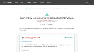 I can't find my collegue (Lemoyne Collegue) in ... | Canvas LMS ...