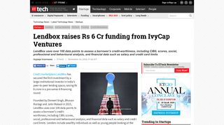 Lendbox raises Rs 6 Cr funding from IvyCap Ventures - ET Tech