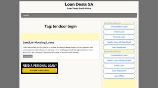 Lendcor Login | Loan Deals SA