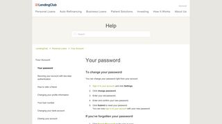 Your password – LendingClub