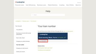 Your loan number – LendingClub