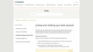 Linking and verifying your bank account – LendingClub