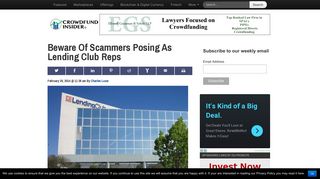 Beware Of Scammers Posing As Lending Club Reps | Crowdfund ...