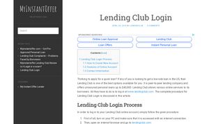 Lending Club Login - MyInstantOffer