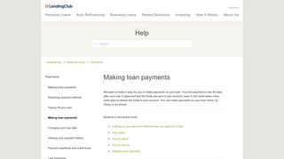 Making loan payments – LendingClub