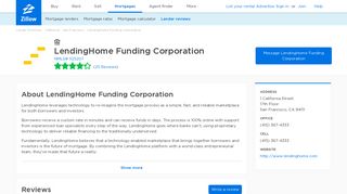LendingHome Funding Corporation Ratings and Reviews | Zillow