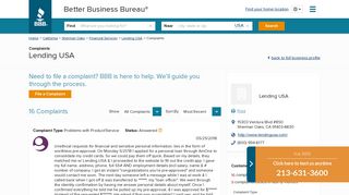 Lending USA | Complaints | Better Business Bureau® Profile