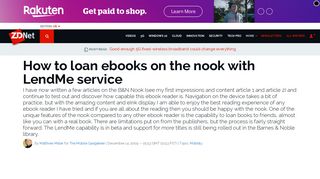 How to loan ebooks on the nook with LendMe service | ZDNet