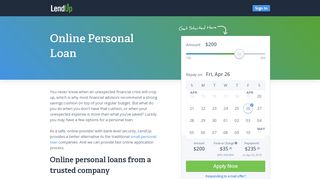 Online Personal Loan | Personal Loans Online - LendUp